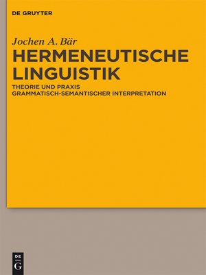 cover image of Hermeneutische Linguistik